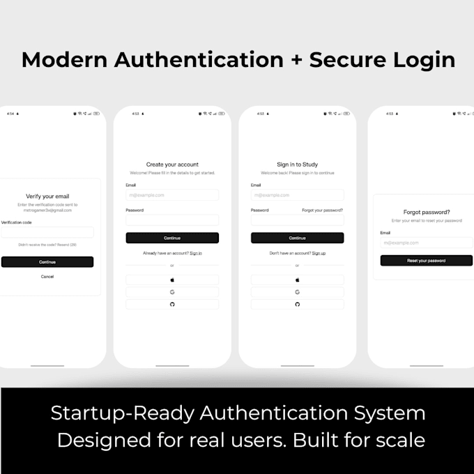 develop a professional react native mobile app with clean UI