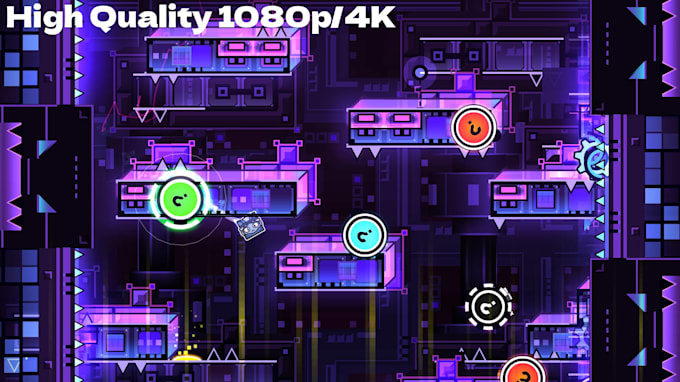 make a high quality showcase of a geometry dash level