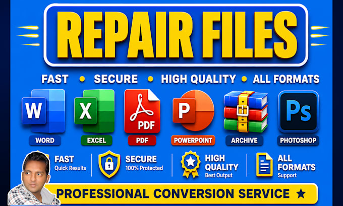 repair corrupted word, excel, PDF, powerpoint, and PSD files