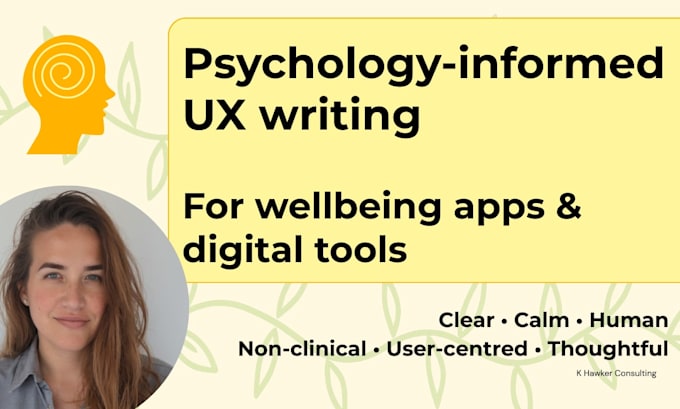 write psychology informed UX content for wellbeing apps and tools