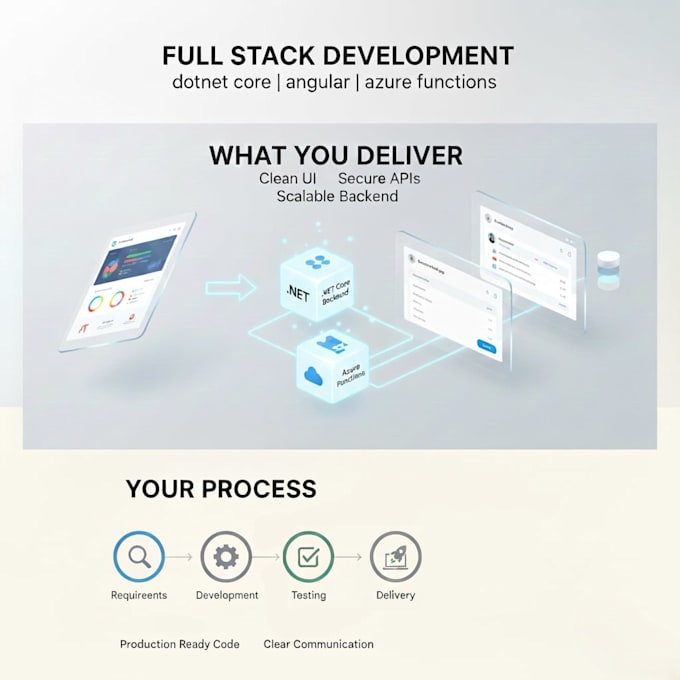 build full stack applications using dotnet core, angular, and azure functions