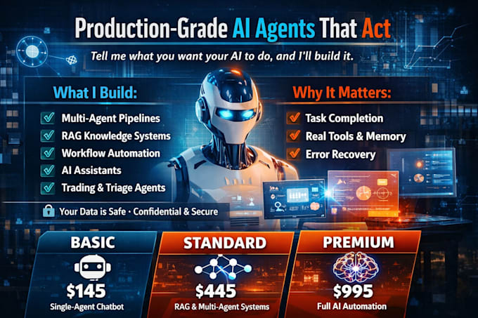 build your ai agent and multi agent pipeline or rag system