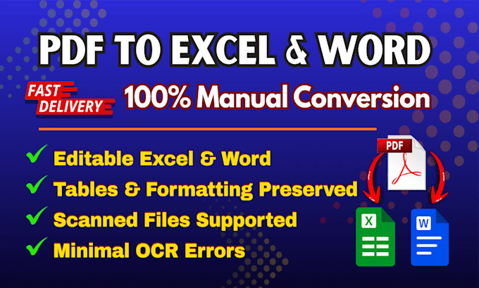 be convert PDF to word or excel manually
