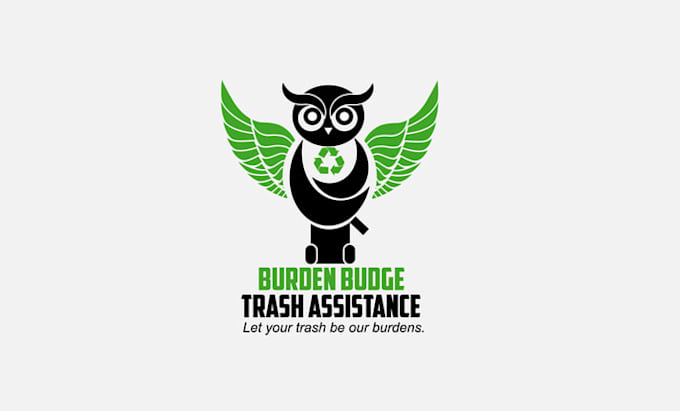 design exceptional burden budge trash assistance logo