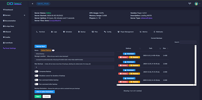 minecraft server setup and optimization