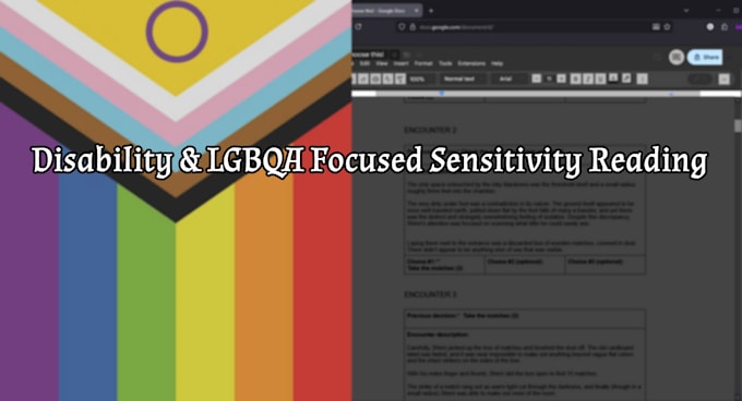 be your disability and lgbtqa sensitivity reader