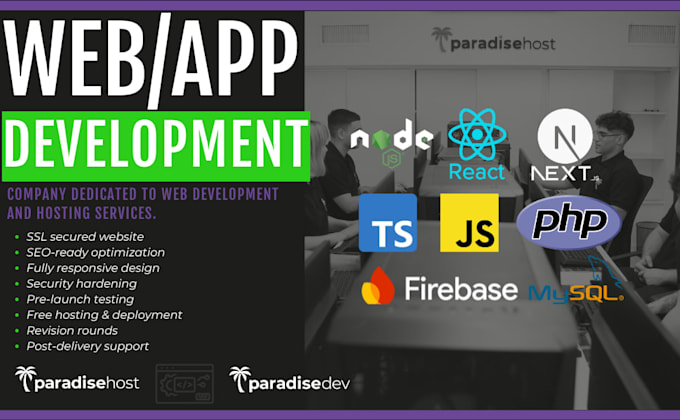 develop a modern web app using nextjs, react and typescript
