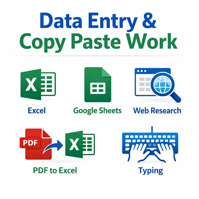 data entry and copy paste work