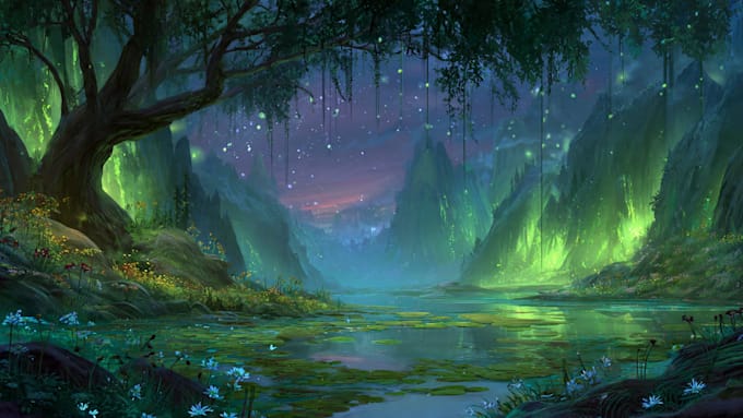 digitally paint fantasy landscape