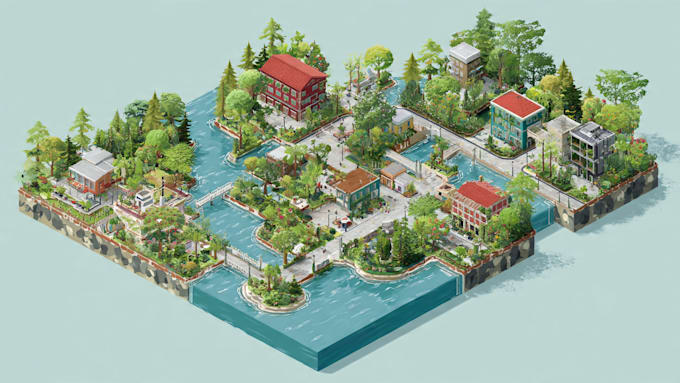 create 2d isometric illustration or map