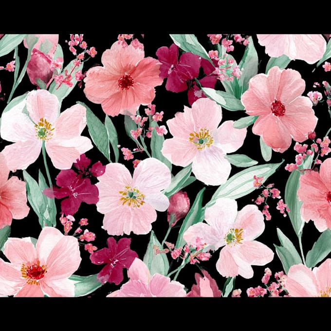 design  watercolor floral print seamless pattern