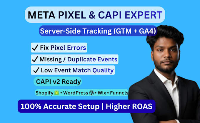 setup facebook pixel, meta conversion API, ga4 and server side tracking with GTM