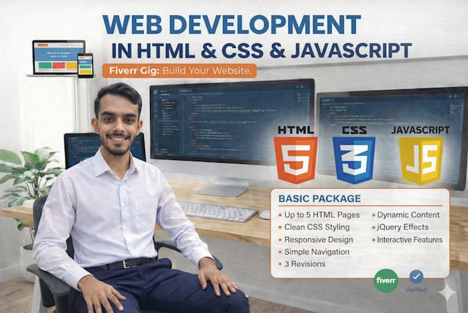 Create a clean and responsive website using html, css and javascript by ...