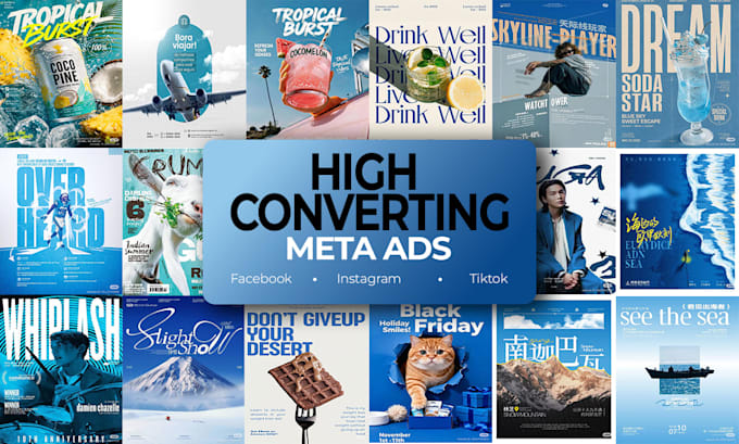 design facebook ad creative images, copy and headlines