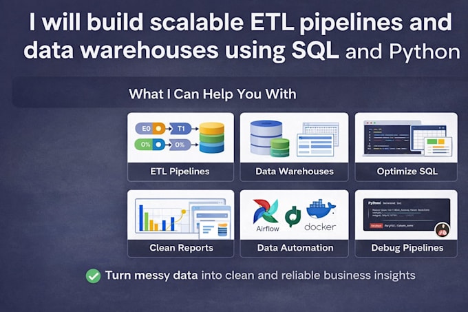 build scalable etl pipelines and data warehouses using sql and python
