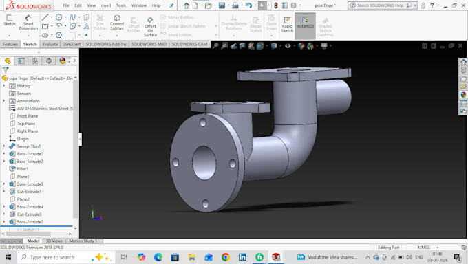 create professional solidworks 3d part models for mechanical components