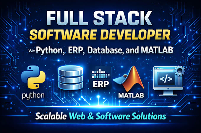 software developer full stack python script erp database design matlab simulink