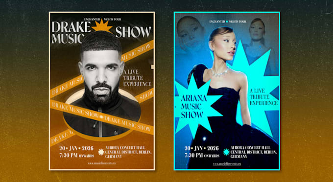 design a modern music event  poster or flyer
