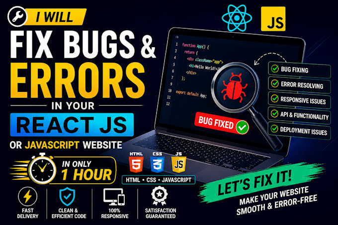 fix website bugs, errors, issues and broken features