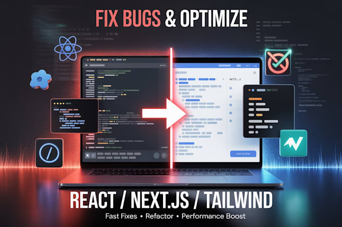 fix bugs, optimize or refactor your react nextjs tailwind codebase