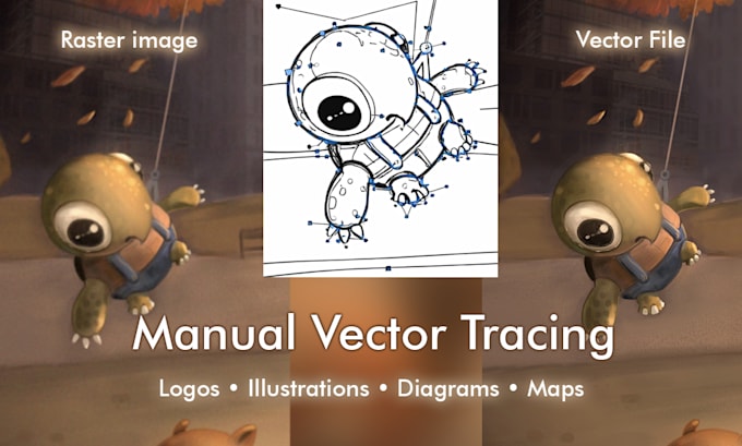manual vector tracing, convert your image or logo to vector file
