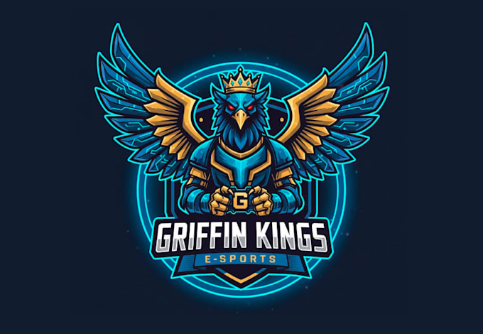 do wonderful griffin king e sport mascot logo design