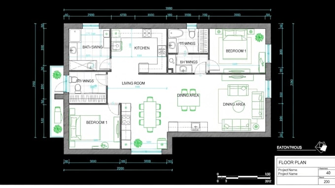 Draw your architectural 2d floor plan in autocad by Agbaamhi | Fiverr