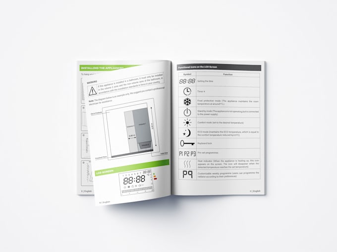 design user manual booklet or instructional guide