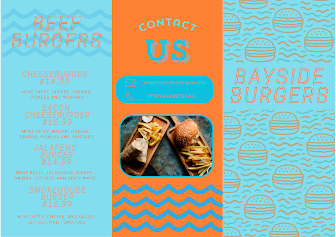 design a stunning menu for your restaurant or bar
