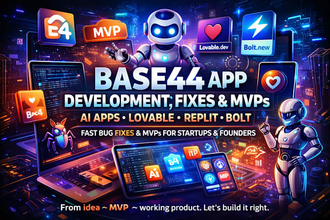 base44 app, base44 fix, base44 mvp, lovable dev, ai app replit bolt new lovable