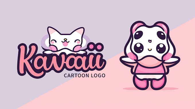 do cute cartoon kawaii logo design for vtuber