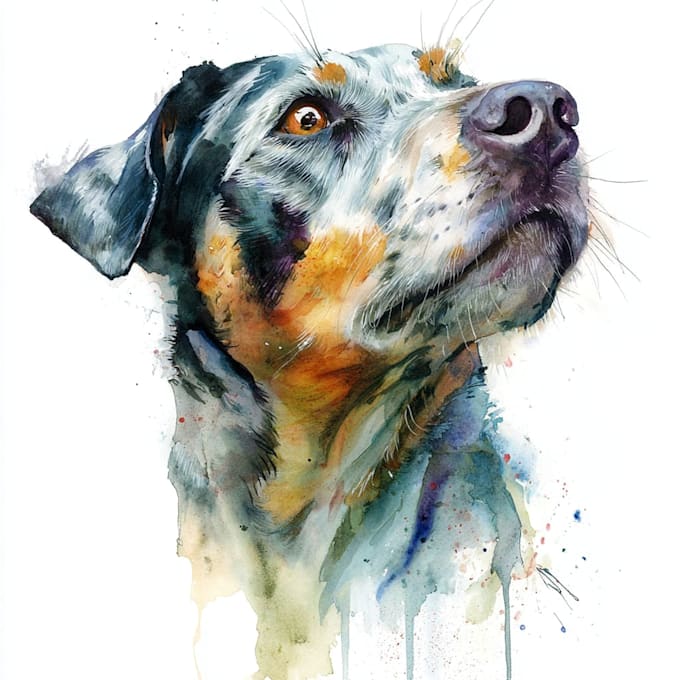 do watercolor pet portrait
