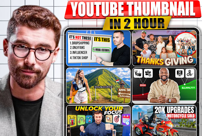 desgin eye catchy youtube thumbnail urgent