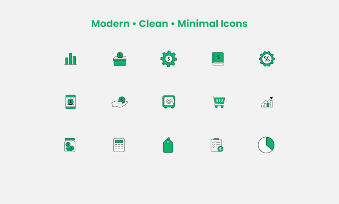 design a unique, simple, and modern custom icons set