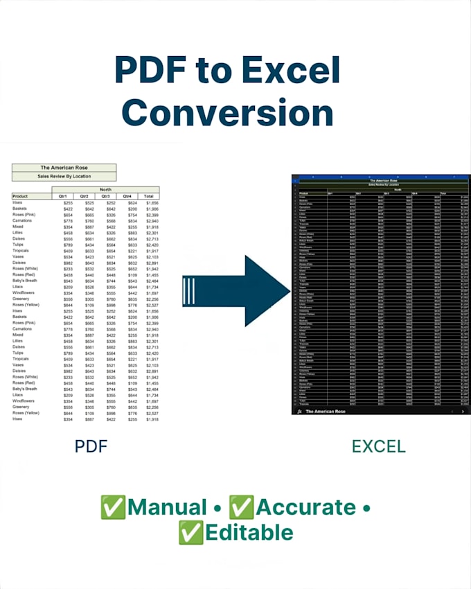 covert pdf to excel