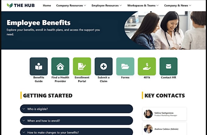 setup sharepoint online and intranet website, employee portal website