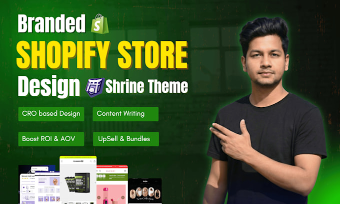 design a branded shopify store with shrine pro theme