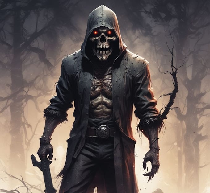 draw horror dark character art