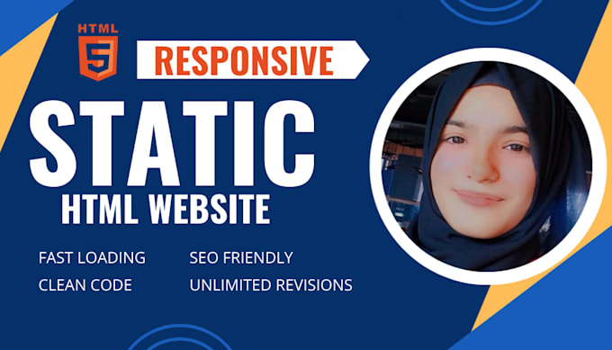 develop a professional HTML static website or landing page