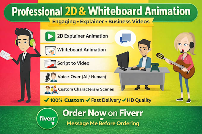 create 2d animated explainer video and whiteboard animations