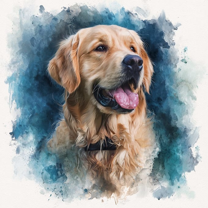 draw watercolor pet portrait