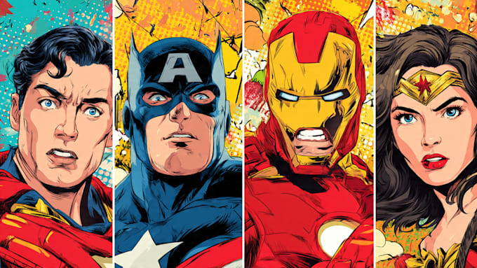 design an amazing superhero pop art