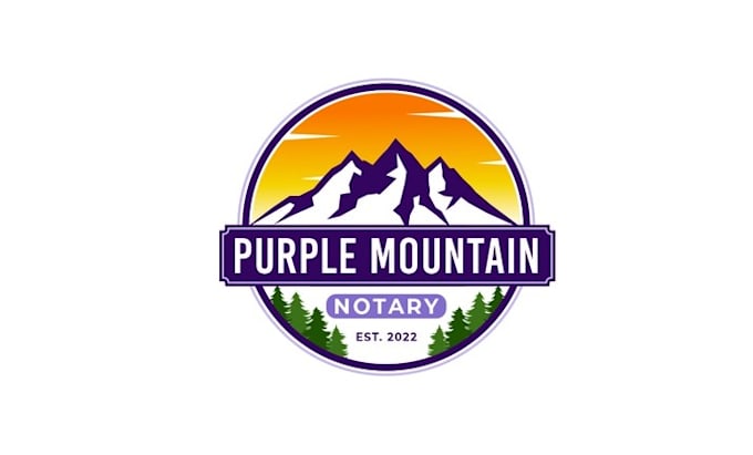 make awesome mountain logo for a mobile notary signing agent