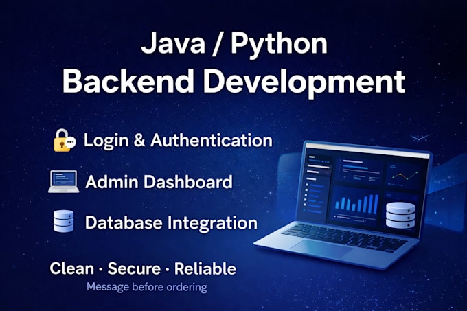 develop a java or python backend application with database