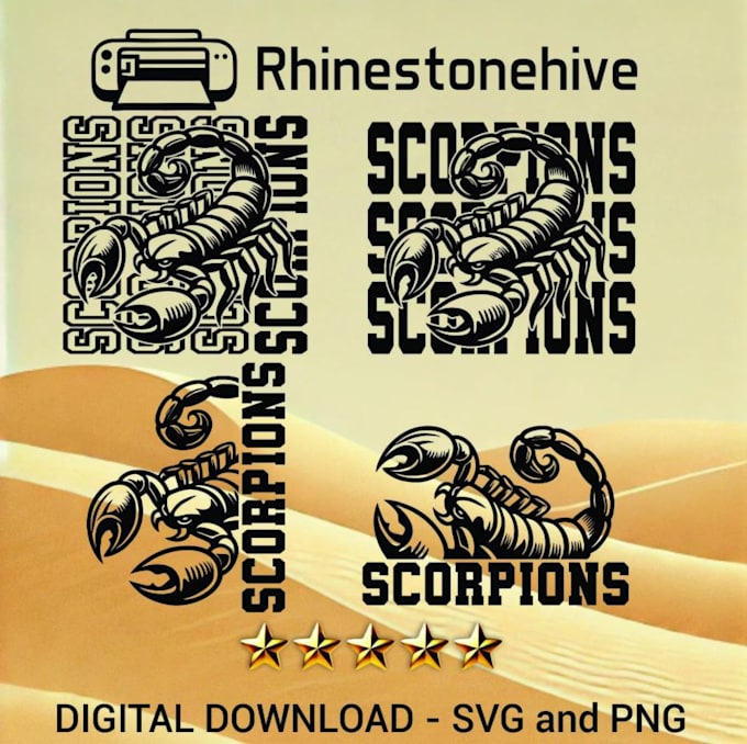 create hand drawn typography scorpions logo