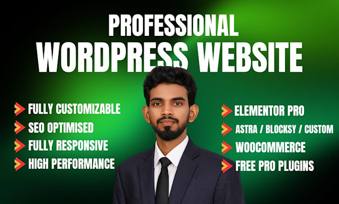 create a professional wordpress website or landing page