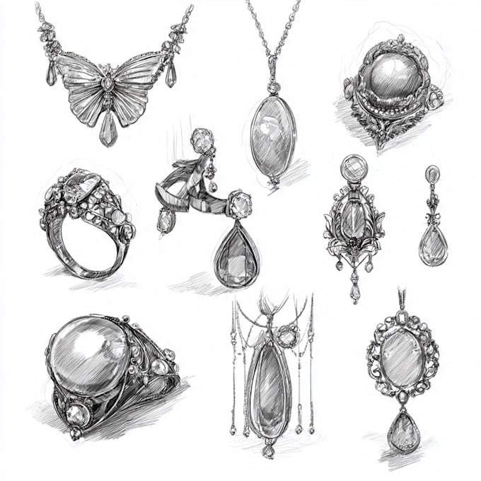 design custom jewelry with professional sketches