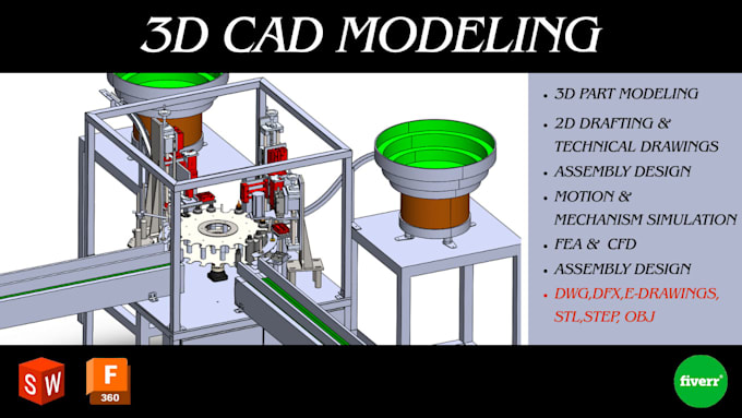 Design 3d cad models 2d drawings simulation with solidworks fusion360 ...