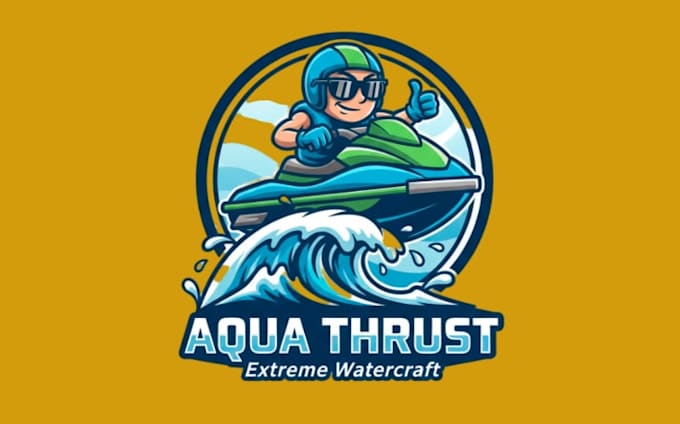 do high quality jet ski mascot logo