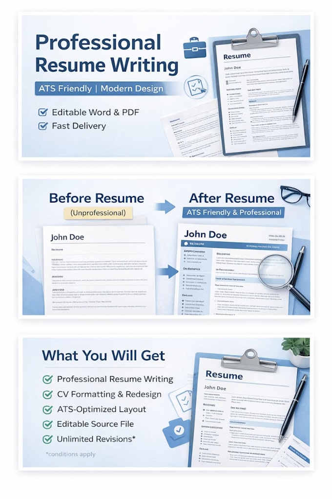create professional CV, resume, email and excel sheet using ai